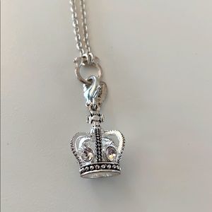 Silver Tone Crown Necklace